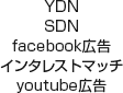 YDN SDN facebook広告 インタレストマッチ youtube広告